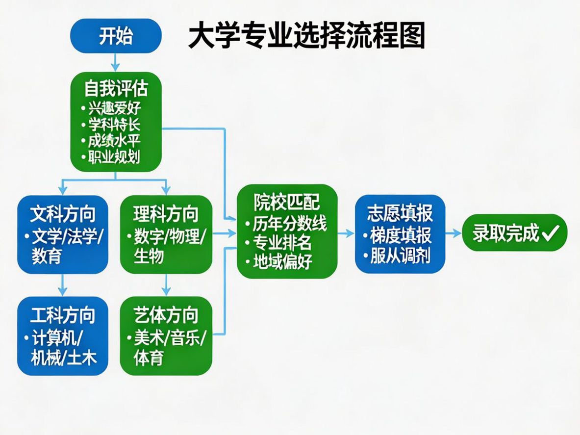 大学专业选择流程图